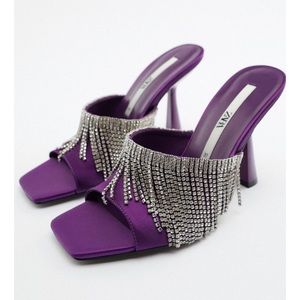 ZARA SPARKLY HEELED SANDALS